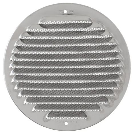 First Griglia di ventilazione tonda da sovrapporre in metallo con rete 230 mm colore inox per interno ed esterno (1/3)