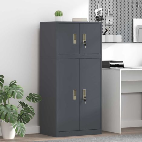 vidaXL Armoire de rangement 2 pc Anthracite 60 x 40 x 130 cm Acier (1/5)