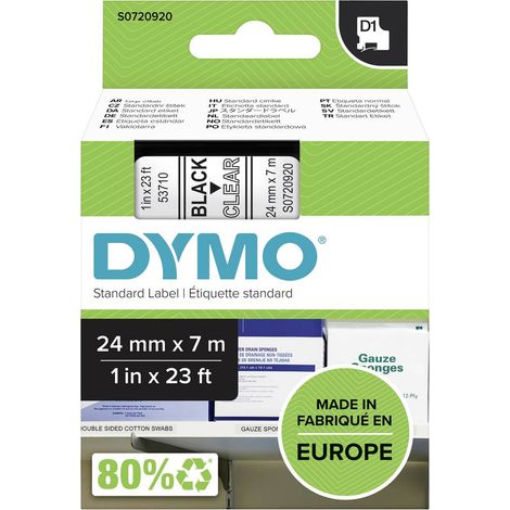 Dymo Schriftband 53710 Clear Black (S0720920)