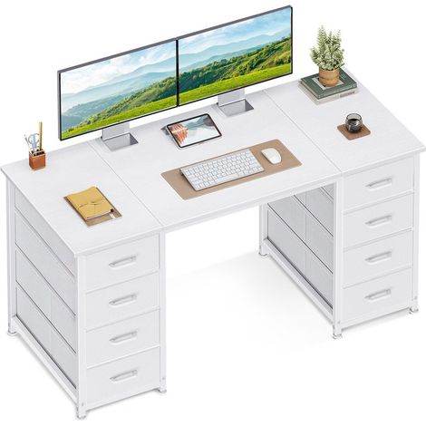 Computer Desk with Fabric Drawers,  Modern Office Desk with Storage, PC Study Table for Home Office, Bedroom and Living Room (1/5)