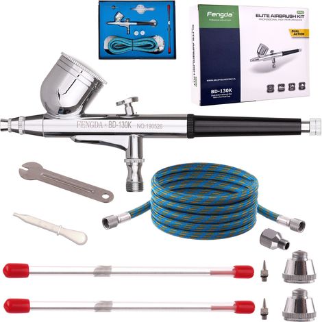 AIRBRUSH AIRBRUSH SET 3 DÜSEN 0,2 0,3 0,5MM SCHLAUCH 1,8M 1/8 (1/5)