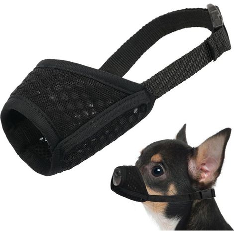 Muselière pour chien, muselière en maille souple pour chiens de petite, moyenne et grande taille, muselière pour chiot pour mordre, mâcher et toiletter (noir), taille M (1/5)