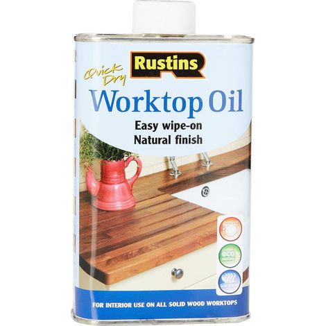 Rustins Worktop Oil 500ml – Food-Safe, Durable Finish for Wooden Surfaces (1/4)