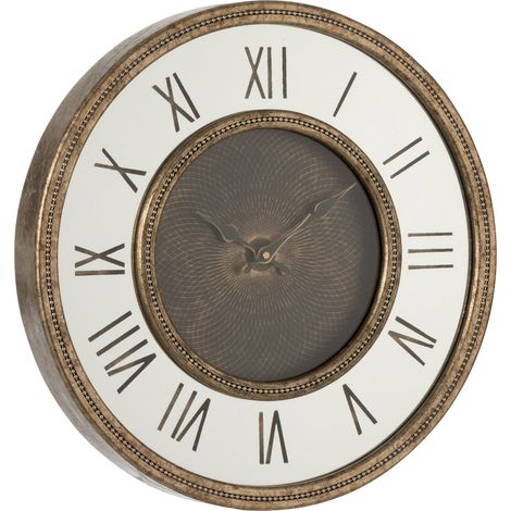 Horloge murale Pocono en Bois - Doré, blanc (1/4)