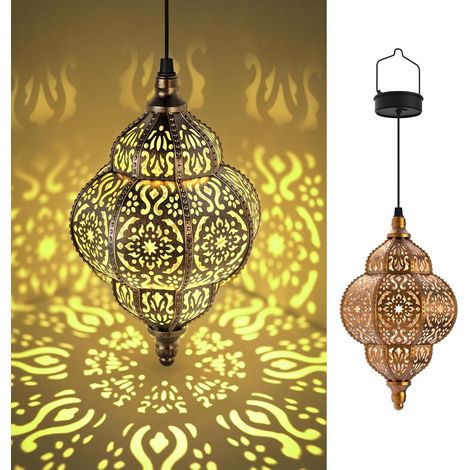 Lampe solaire Lifeel extérieure, lampe de jardin marocaine, lampe solaire décorative suspendue, lampe solaire LED en plastique pour extérieur, arbre, patio