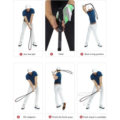 Corde d'entraînement de swing de golf - Outil de correction de posture et de mouvement - Équipement d'intérieur pour débutants (1/5)