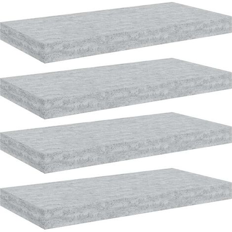 vidaXL Estantes flotantes pared 4 uds MDF gris hormigón 50x23,5x3,8 cm (1/2)