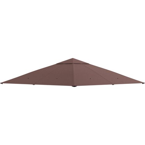Ersatzdach für Gartenpavillon, hochdichtes Polyestergewebe (180 g/m²), UV-beständig, 3 x 3 m, kaffeebraun