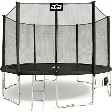 Aga SPORT PRO Trampolin 430 cm Schwarz + Sicherheitsnetz + Leiter + Schuhfach