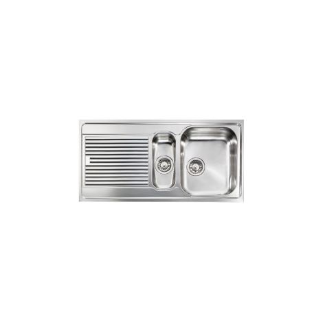 Lavello ZENITH 210 100x50 2 vasche destre+ gocciolatoio ACCIAIO INOX (1/5)
