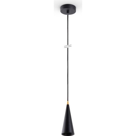 Paco Home Lampada  Sospensione Tavolo Da Pranzo Cucina Vintage Metallo E27 Nero-Oro, Ø9,5cm