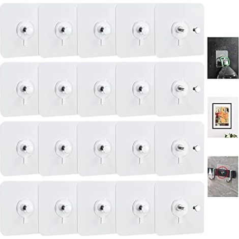20 Pièces Autocollants à vis Autocollants Crochets Pour Peintures Décoratives, Photos, mur Suspendu non Perçage, vis sans Couture, Kit étanche à l'huile résistant à l'huile Pour la Maison (1/4)