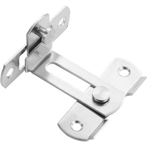 Verrou de porte à angle droit 90 degrés de grange coulissante en acier inoxydable, loquet de porte coulissante à rabat, Verrou de sécurité pour porte fenêtre armoire à vin jardin argenté