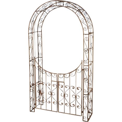 Rosenbogen Sina mit Tor antik braun (1/7)