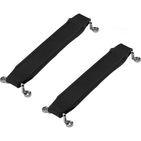2 PCS Poignées de Meubles en Cuir Poignées de Tiroirs de Cuisine Moderne Poignée de Commode avec vis Boutons de Porte de Placard pour Salle de bain Garde-robe (Black) (1/4)