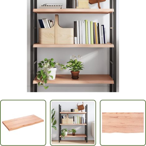 Wandregal Eiche -  Wandregal Hellbraun 80x40x(2-4) cm Massivholz Eiche Behandelt (1/5)
