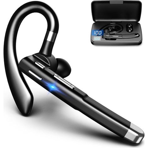 Oreillette Bluetooth pour les Téléphones mobiles, sans fil Oreillette Bluetooth V5.1 avec CVC 8.0-Microphone avec réduction du Bruit pour la Conduite/Magasin/Bureau, compatible avec iPhone et Android (1/4)