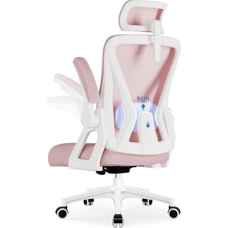 Ergonomischer Bürostuhl, Verstellbar, Wippfunktion, 150kg, Rosa (1/5)