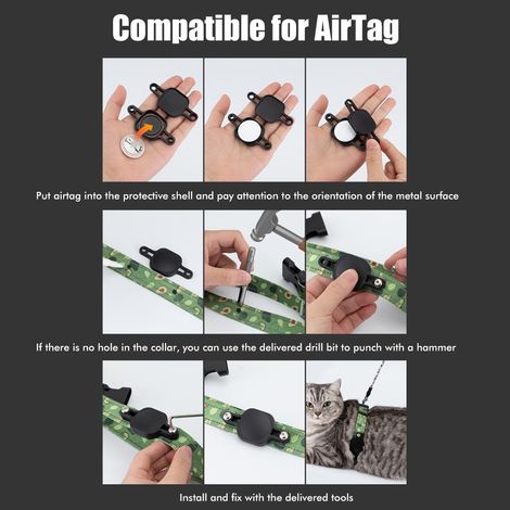 Étui de localisation étanche pour chien compatible Apple Airtag, anti-perte pour collier ajustable.