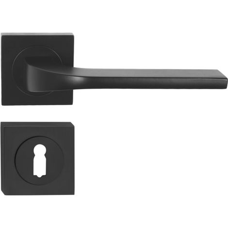 DOMINO Poignée de porte TIPO QR Noir BB Poignée avec rosace BB pour clé Noir (1/5)