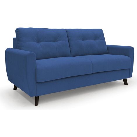 Callisto Sofá cama convertible de tela suave e impermeable 168 cm (mat. 120x197) Azul