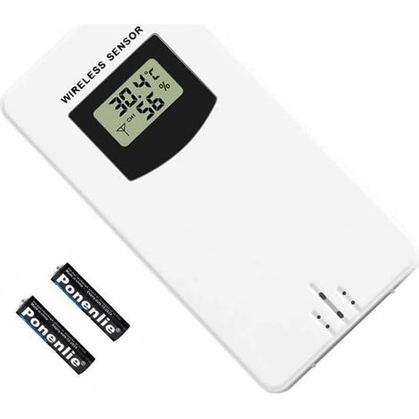 Accessori per stazione meteorologica, sonda sensore wireless, monitor della temperatura esterna, sensore di ricambio + 2 batterie AA (1/5)