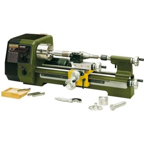 Proxxon PD 400 Tornio per metalli motore robusto in ghisa