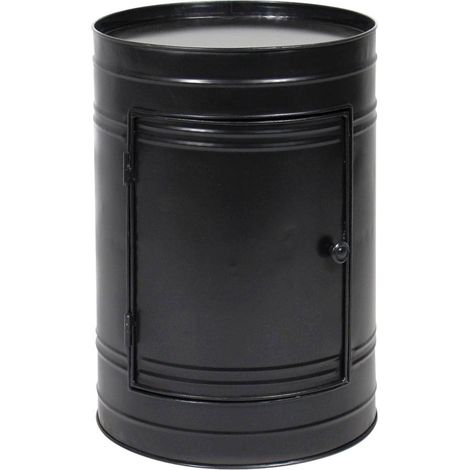 Made In Meubles – Table de chevet en métal noir Meryl – Dimensions 60x40x40 cm – Style industriel – Espace de rangement pratique avec étagère (1/5)