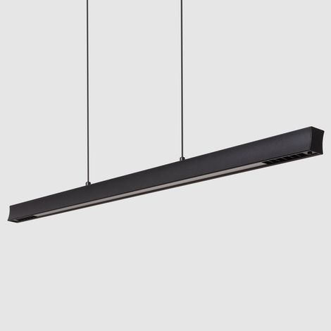 Lámpara Colgante Lineal LED 42W Aluminio Blanco Seleccionable Iluminación Doble Cara Funky Chic Negro Seleccionable (Cálido-Neutro) 2700K - 3500K - 4000K