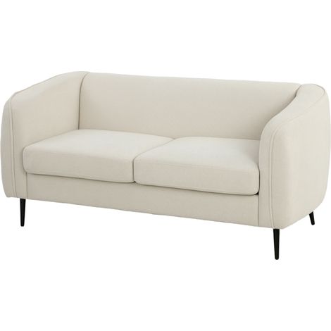 Canapé 2 places velours beige moderne 160 cm, assise spacieuse rembourrée, coussin épais à ressorts, idéal salon. (1/5)