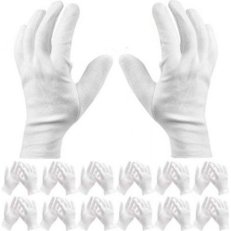 paires de gants blancs en doux au toucher tissu service XL Coton Blanc (1/5)