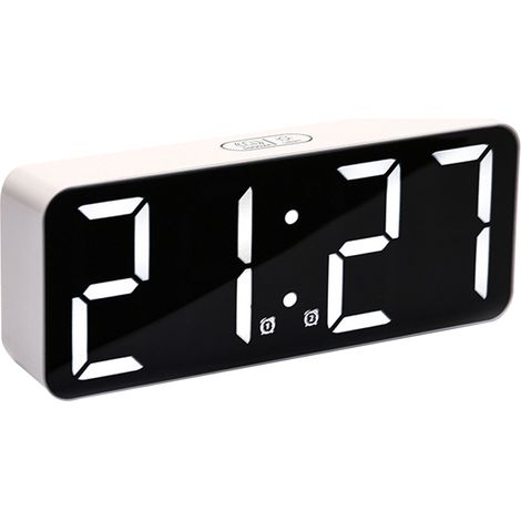 1 Réveil numérique, double alarme, écran LED 5,6 pouces, fonction snooze, température intérieure, chambre (1/5)