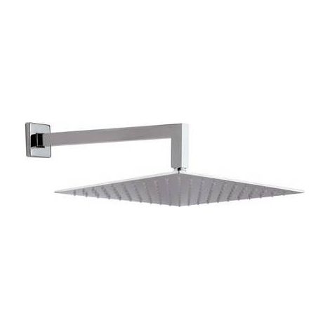 SOFFIONE DOCCIA A PARETE QUADRO CM 30 CON BRACCIO Misura: cm 30 x 30