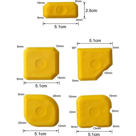 Lot de 5 pièces pour le lissage des joints, grattoirs pour joints en silicone et acrylique