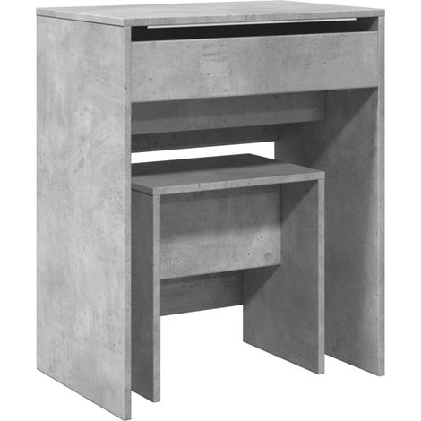 Maison Exclusive - Schminktisch mit Hocker Betongrau 60x40x113,5