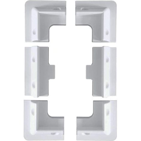 Lot de 6 supports de montage rectangulaires pour panneau solaire - Blanc - Pour cadre en bois - Pour caravanes, camping-cars, bateaux, abris de jardin, capots - Résistant aux UV - Blanc (1/5)