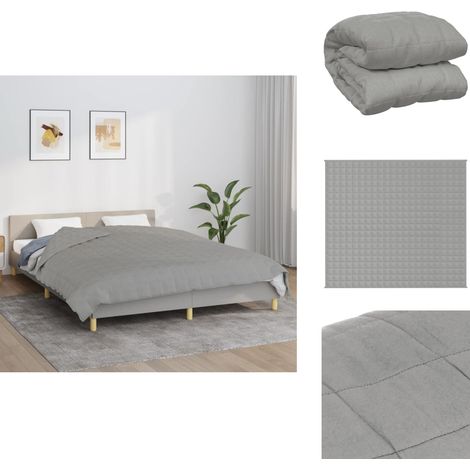 Couverture lestée Gris 200x230 cm 9 kg Tissu - Couverture Lestée - Couverture Poids - Literie - Sommeil Profond - Relaxation (1/5)