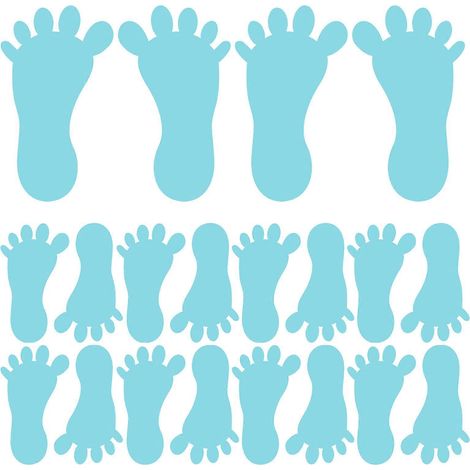 Lot de 24 autocollants adhésifs pour tapis de sol/chambre d'enfant, empreintes de pieds amovibles, autocollants en mousse pour le sol-24Pcs (1/2)