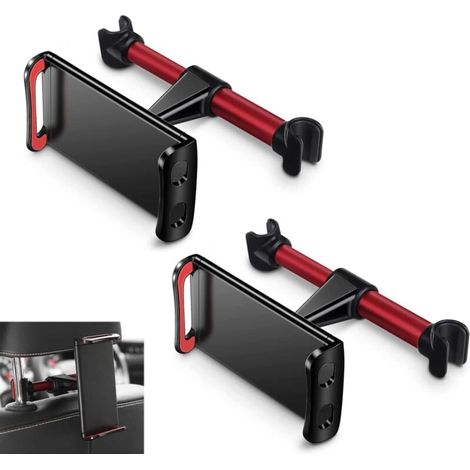 2 x Support Tablette Voiture. Porte Tablette Téléphone Voiture pour Appui-tête avec Universel Rotation 360° pour tablettes et téléphones de 4,7 à 11 Pouces (1/5)