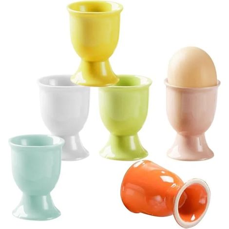 6 Pcs Coquetier Oeuf, Coquetier Oeuf Original, Support Oeuf a la Ooque, Coquetier Ceramique,MANDOLINE - EMINCEUR (1/4)
