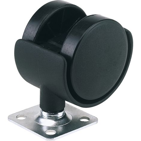 Draper 65462 Twin Nylon Plate Castor, 40mm Diameter, S.W.L. 25kg (1/5)