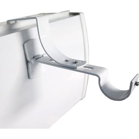 Supports de Tringle à Rideaux Blanc pour Coffre de volet Roulant à rainure diamètre 28 mm Fixation réglable (1/5)