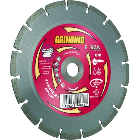 Disco per smerigliatrici angolari 230mm a segmenti sintetizzato taglio materiali da costruzione Forza Settore Grinding