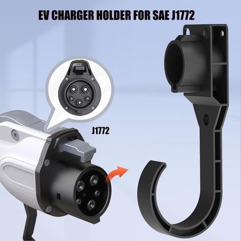 Support de chargeur pour véhicule électrique conforme à la norme SAE J1772, base de protection de l'embout du chargeur pour véhicule électrique, support de contrôleur de chargeur pour tous les véhicul (1/4)