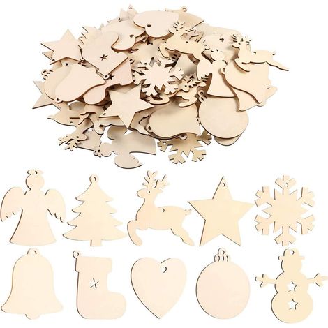 Adorno Para Árbol De Navidad - Adorno De Madera - 200 Unidades - 10 Modelos Diferentes - Para Decoración Navideña (1/5)