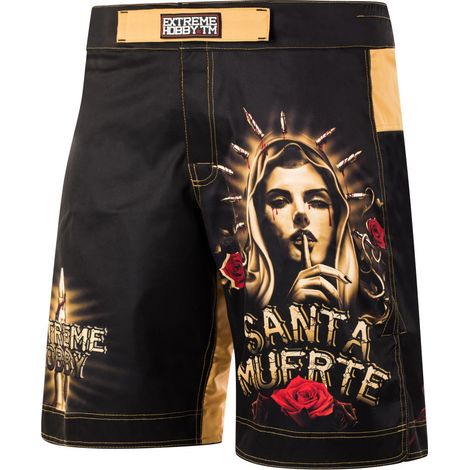 Short de lutte SANTA MUERTE pour homme, taille 2XL, noir
