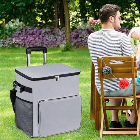 Kühlboxen auf Rollen, isolierte, weiche Kühlbox, wasserdichter 35-Liter-Reisetrolley (1/5)