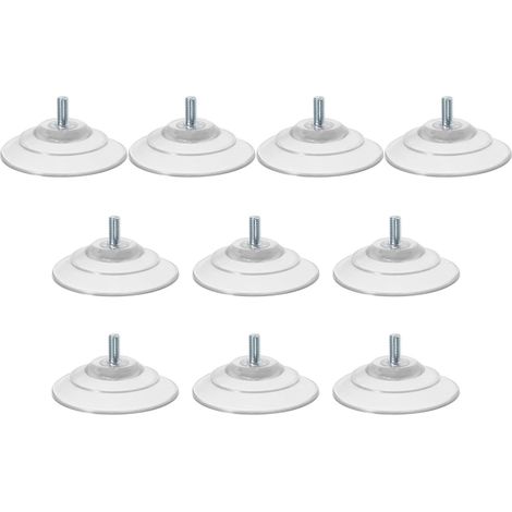 Lot de 10 sets de Ventouses à Vis M8 X 18 X 90 MM Ventouses Mécaniques Transparentes en PVC Haute Résistance Grandes pour Fenêtres et Murs de Salle de Bain Fixation sans Perçage (1/5)