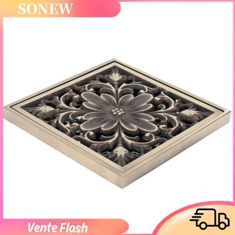 Sonew Drain de douche Kit De Drain De Plancher De Salle De Bain Antique Pour Balcon Toilette 10x10cm quincaillerie assainissement (1/5)