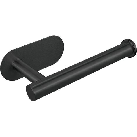 Premium Thick SUS304 Stainless Steel Self Adhesive Toilet Paper Holder, Rustproof, No Drilling, Suitable for Bathroom, Kitchen, Washroom (Black)